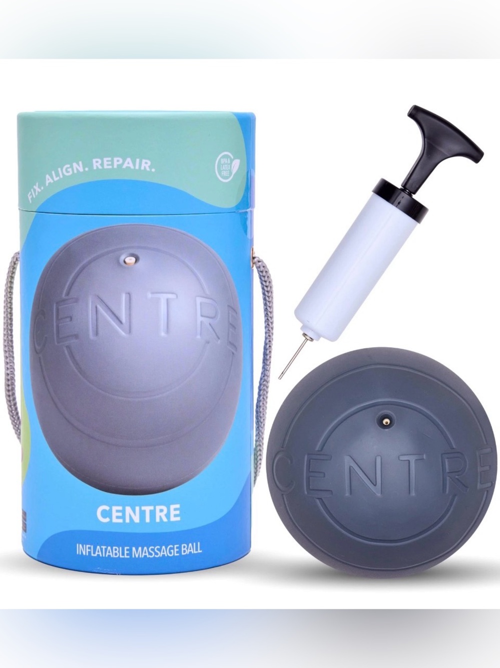 RAD Centre Inflatable Massage Ball Visceral Myofascial Release + Pump NIB NWT